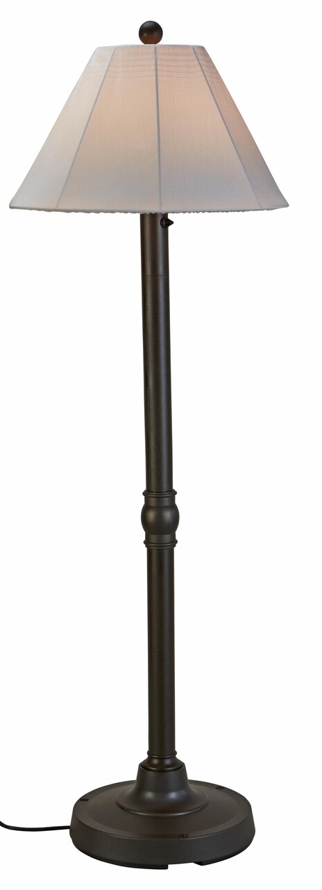 Malibu 60" Outdoor Floor Lamp with 2" Bronze Resin Body and Natural Canvas Sunbrella Shade Cover